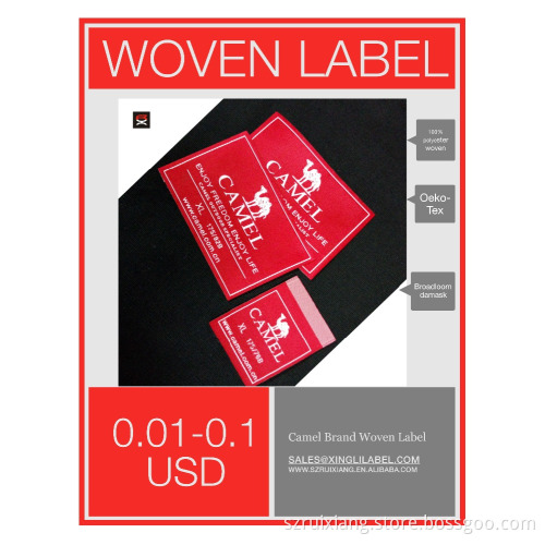 customized high density clothing woven label, ultrosonic edge label